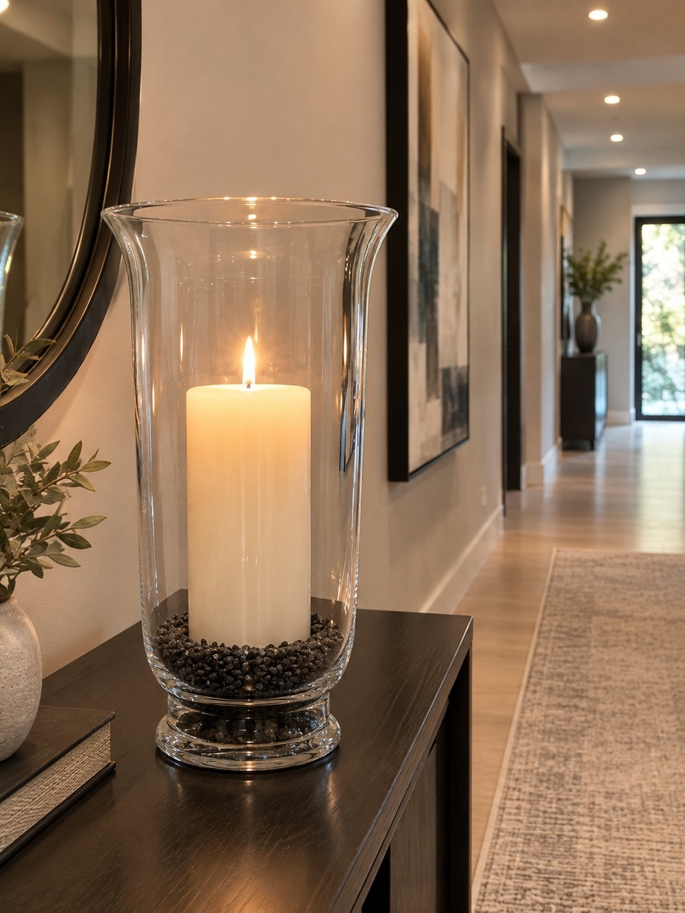 Classic Clear Glass Hurricane Vase